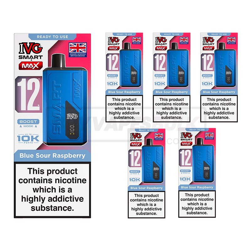 IVG Smart Max 10K Vape Kit 5 Pack Blue Sour Raspberry
