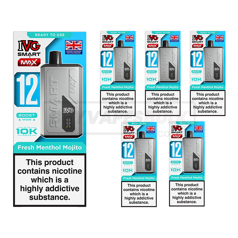 IVG Smart Max 10K Vape Kit 5 Pack Fresh Menthol