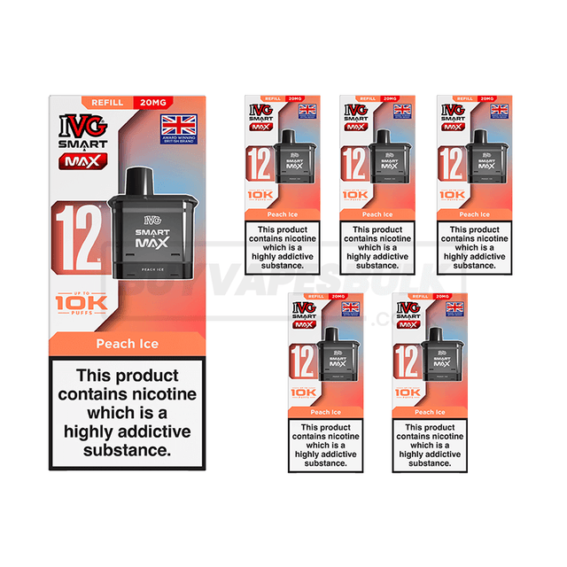 Peach Ice IVG Smart Max 10K Refill Pods 5 Pack