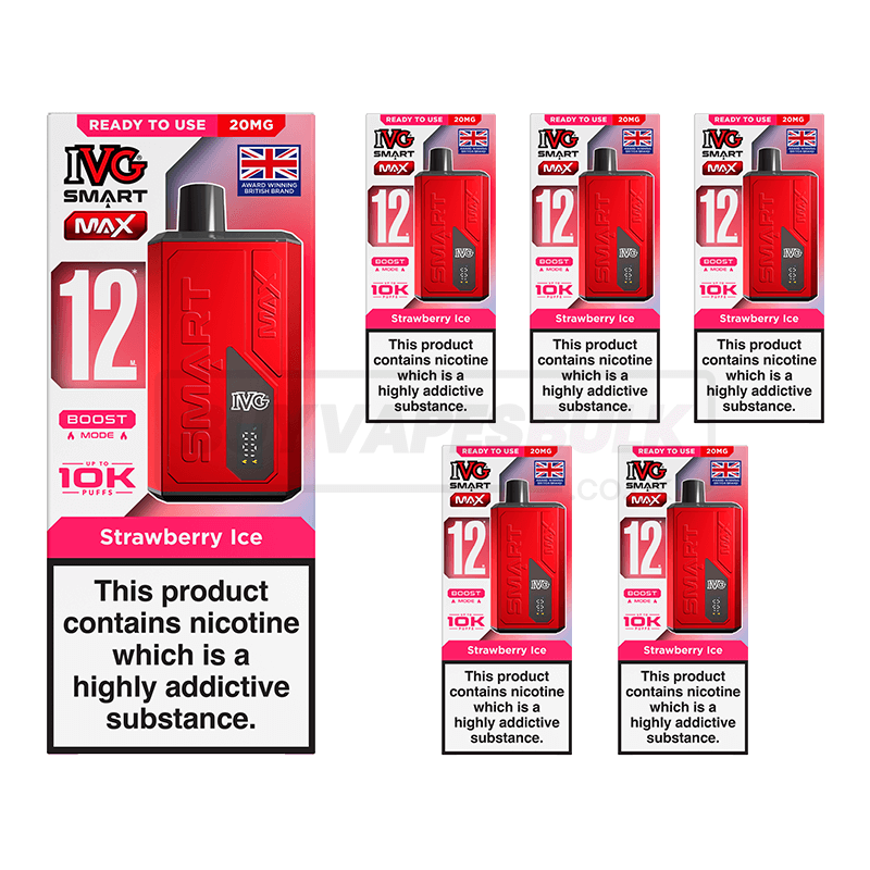 Strawberry Ice IVG Smart Max 10K Vape Kit 5 Pack