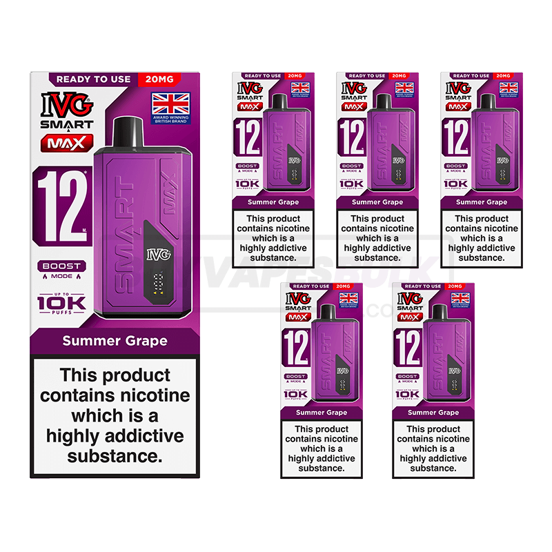 IVG Smart Max 10K Vape Kit 5 Pack Summer Grape