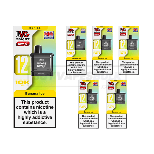 Banana Ice IVG Smart Max 10K Refill Pods 5 Pack | Buy Vapes Bulk Banana Ice IVG Smart Max 10K Refill Pods 5 Pack | Buy Vapes Bulk