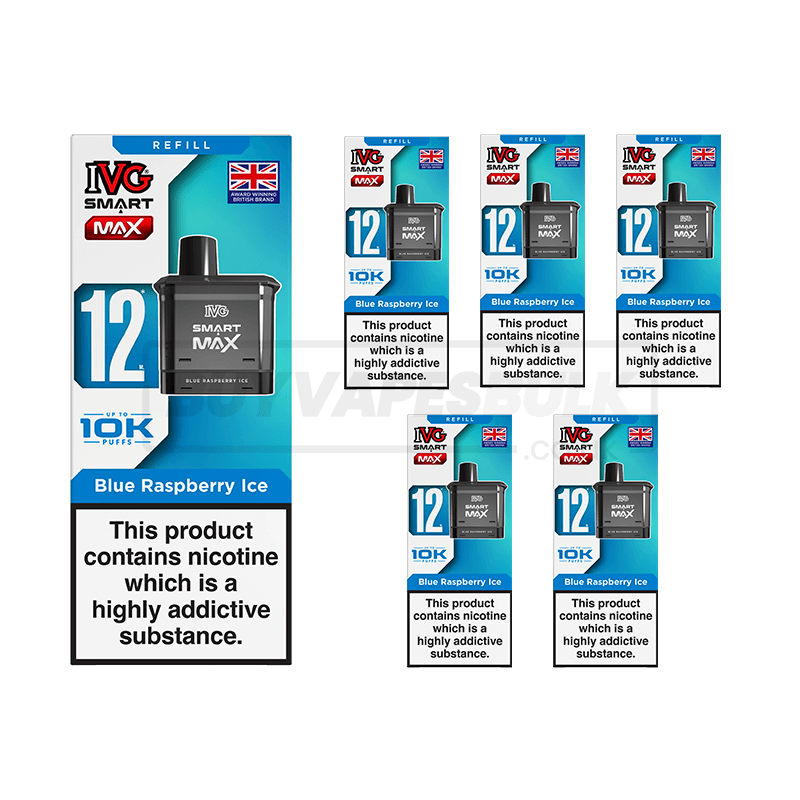 Blue Raspberry Ice IVG Smart Max 10K Refill Pods 5 Pack