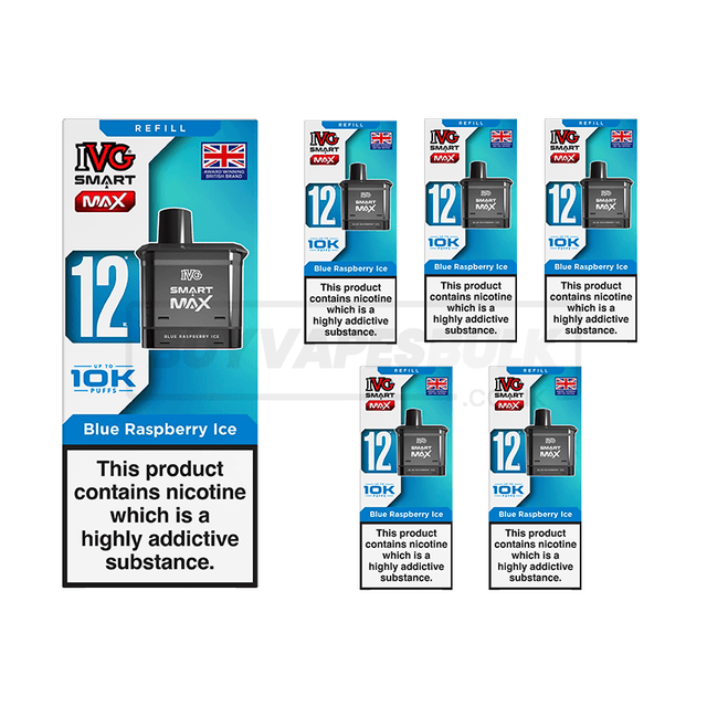 Blue Raspberry Ice IVG Smart Max 10K Refill Pods 5 Pack