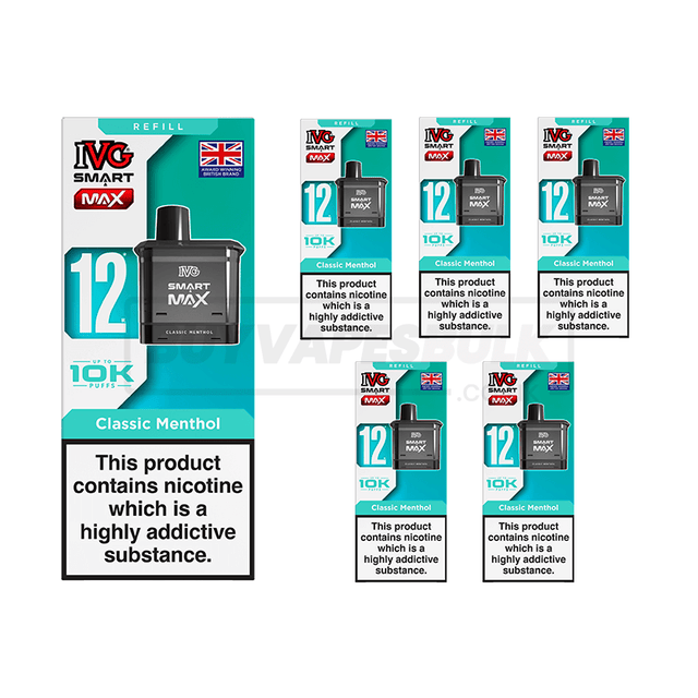 Classic Menthol IVG Smart Max 10K Refill Pods 5 Pack | Buy Vapes Bulk Classic Menthol IVG Smart Max 10K Refill Pods 5 Pack | Buy Vapes Bulk