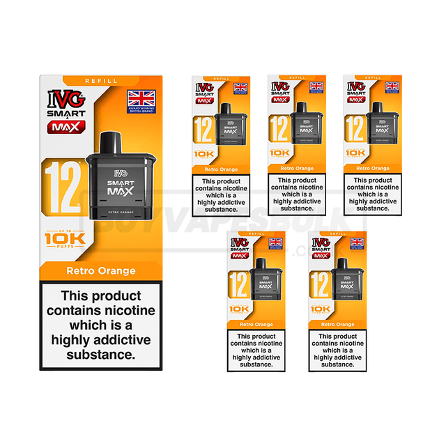 Retro Orange IVG Smart Max 10K Refill Pods 5 Pack