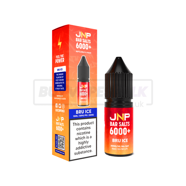 JNP Crystal Bar Nic Salt E-Liquid 10 Pack Bru Ice