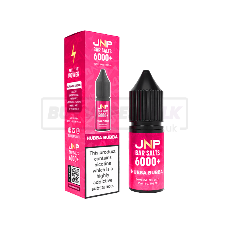 JNP Crystal Bar Nic Salt E-Liquid 10 Pack Hubba Bubba
