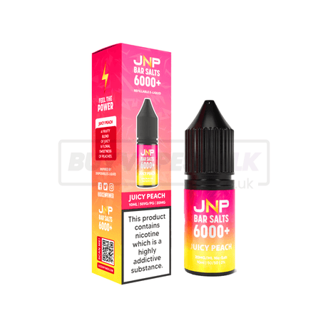 JNP Crystal Bar Nic Salt E-Liquid 10 Pack Juicy Peach
