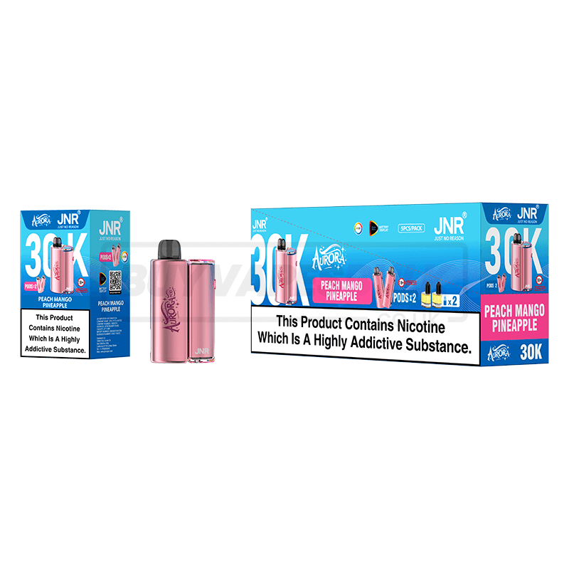 Peach Mango Pineapple JNR Aurora 30K Prefilled Vape Kit 5 Pack