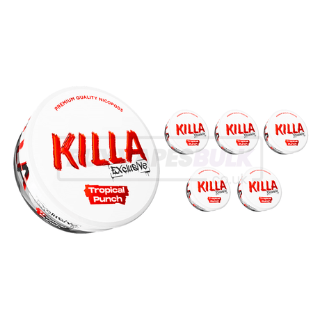 Killa Exclusive Nicotine Pouches 5 Pack 5 Pack 16.5MG Tropical Punch