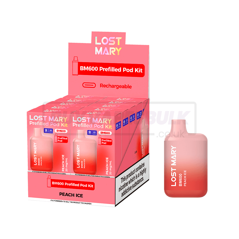 Peach Ice Lost Mary BM600 Prefilled Vape Kit 10 Pack | Buy Vapes Bulk Peach Ice Lost Mary BM600 Prefilled Vape Kit 10 Pack | Buy Vapes Bulk