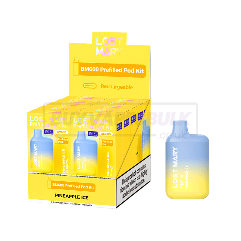 Pineapple Ice Lost Mary BM600 Prefilled Vape Kit 10 Pack