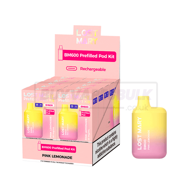 Pink Lemonade Lost Mary BM600 Prefilled Vape Kit 10 Pack | Buy Vapes Bulk Pink Lemonade Lost Mary BM600 Prefilled Vape Kit 10 Pack | Buy Vapes Bulk