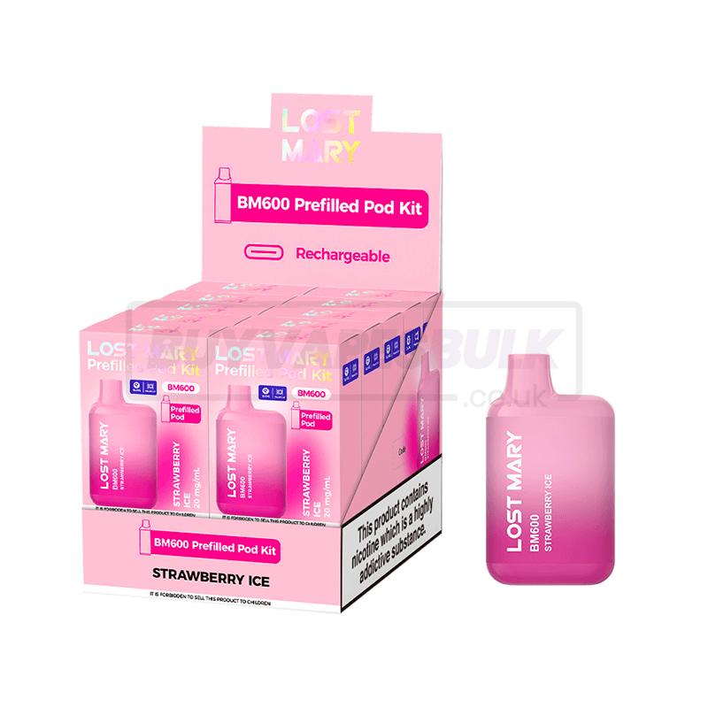 Strawberry Ice Lost Mary BM600 Prefilled Vape Kit 10 Pack