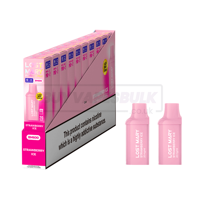 Strawberry Ice Lost Mary BM600 Prefilled Pods 10 Pack | Buy Vapes Bulk Strawberry Ice Lost Mary BM600 Prefilled Pods 10 Pack | Buy Vapes Bulk