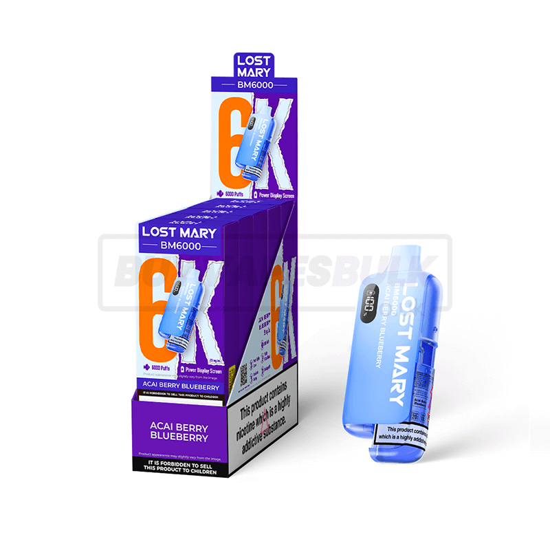 Acai Berry Blueberry Lost Mary BM6000 Prefilled Vape Kit 5 Pack  Buy Vapes  Bulk