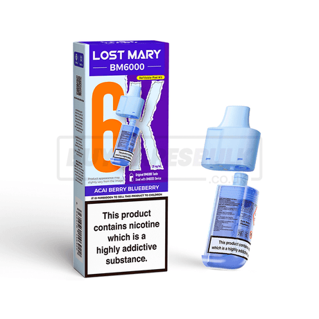 Acai Berry Blueberry Lost Mary BM6000 Prefilled Pods 5 Pack