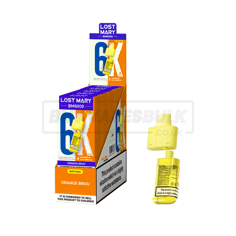 Orange Bruu Lost Mary BM6000 Prefilled Pods 5 Pack | Buy Vapes Bulk