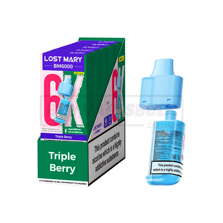 Lost Mary BM6000 Prefilled Refill Pods 5 Pack Triple Berry 0MG - Nicotine Free