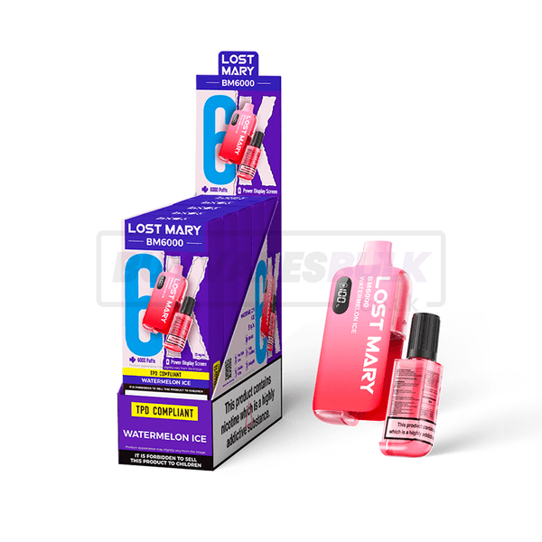 Watermelon Ice Lost Mary BM6000 Prefilled Vape Kit 5 Pack – Buy Vapes Bulk