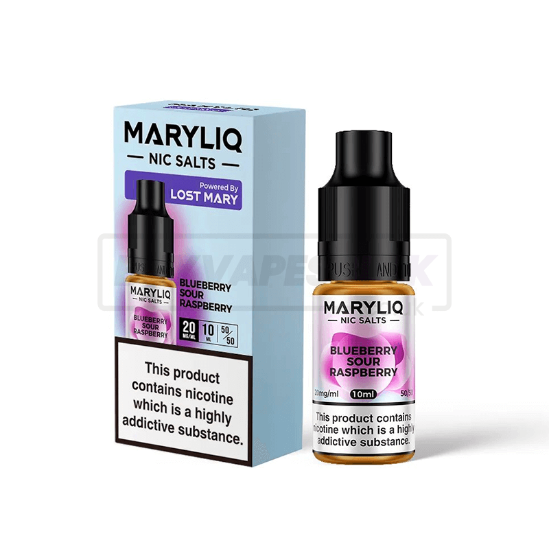 Blueberry Sour Raspberry Maryliq by Lost Mary Nic Salt E-Liquid Pack of 10 x (10ml)