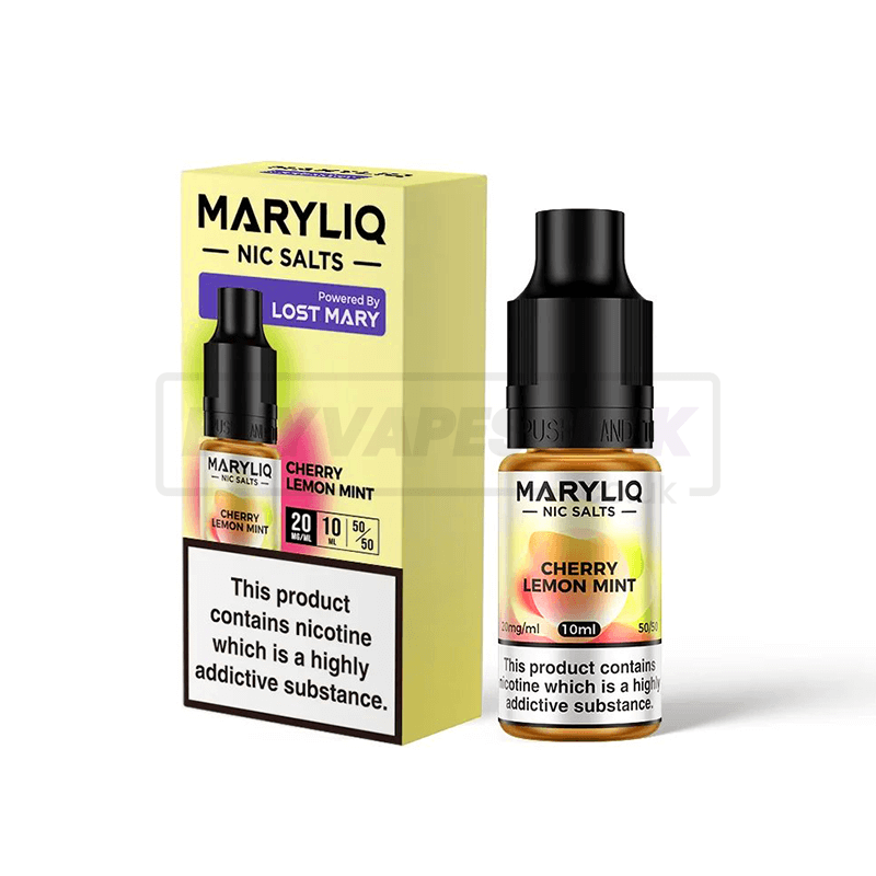 Cherry Lemon Mint Maryliq by Lost Mary Nic Salt E-Liquid Pack of 10 x (10ml)