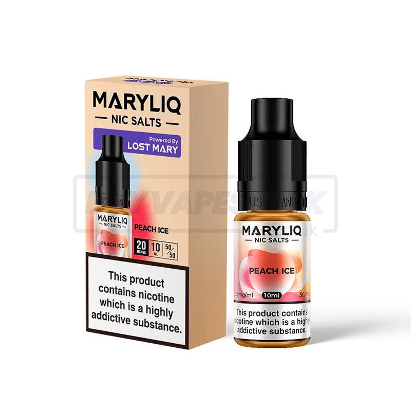 Peach Ice Maryliq by Lost Mary Nic Salt E-Liquid Pack of 10 x (10ml)