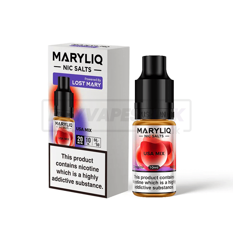 USA Mix Maryliq by Lost Mary Nic Salt E-Liquid Pack of 10 x (10ml)