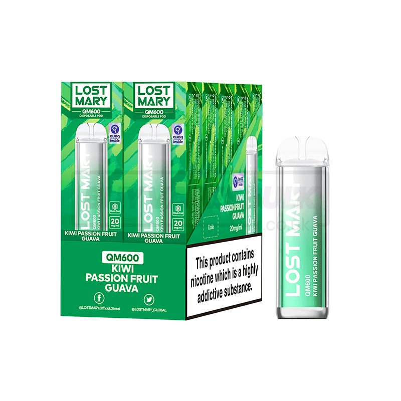 Kiwi Passion Guava Lost Mary QM600 Disposable Vape 10 Pack