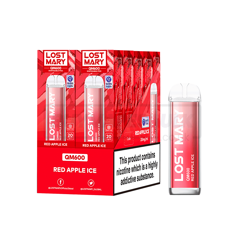 Red Apple Ice Lost Mary QM600 Disposable Vape 10 Pack
