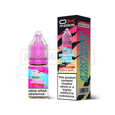 Strawberry Vanilla Ice Cream Oxva OX Passion Nic Salt E-Liquid Pack of 10