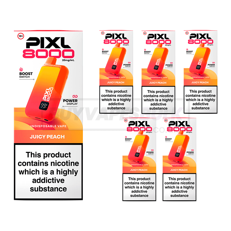 Juicy Peach Pixl 8000 Prefilled Vape Kit 5 Pack