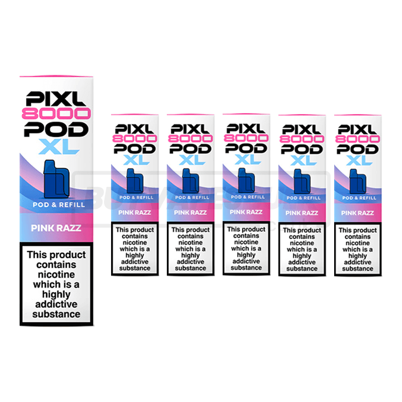 Pink Razz Pixl 8000 Refill Pods 5 Pack