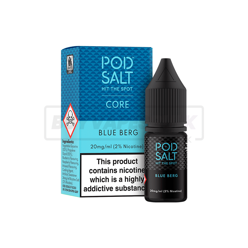 Blue Berg Pod Salt Nic Salt E-Liquid Pack of 5 x (10ml)