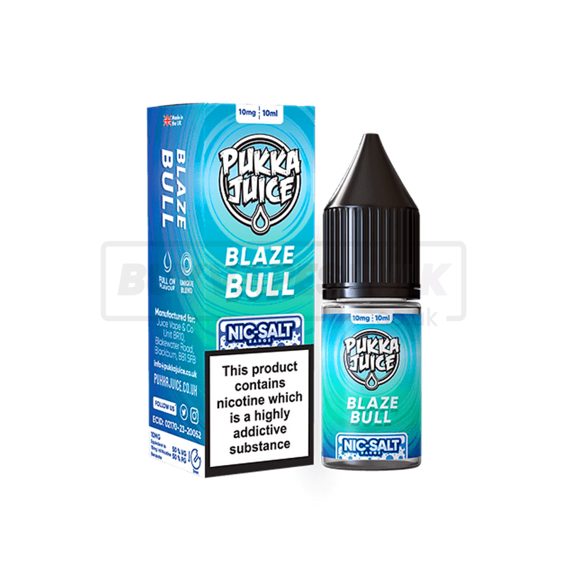 Blaze Bull Pukka Juice Nic Salt E-Liquid Pack of 10 x (10ml)