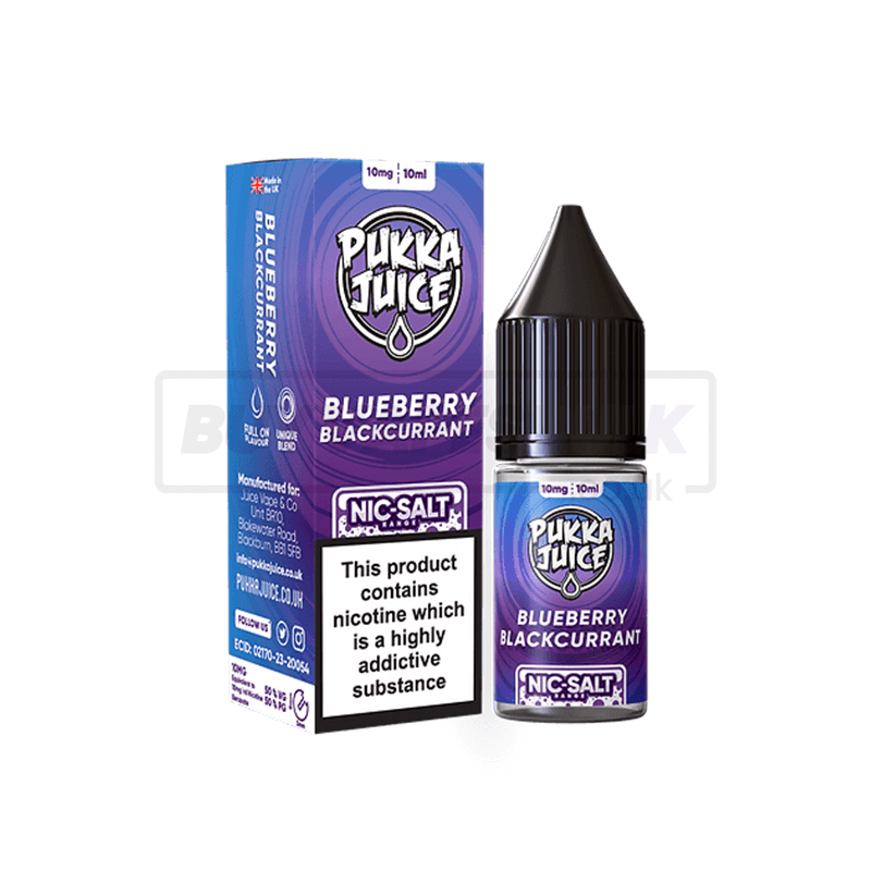 Blueberry Blackcurrant Pukka Juice Nic Salt E-Liquid Pack of 10 x (10ml)