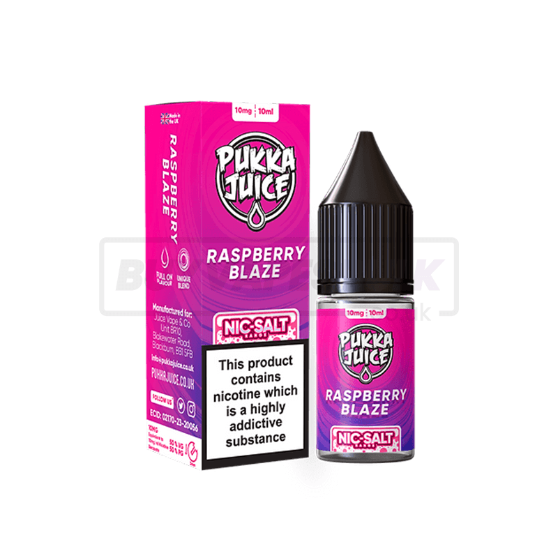 Raspberry Blaze Pukka Juice Nic Salt E-Liquid Pack of 10 x (10ml)