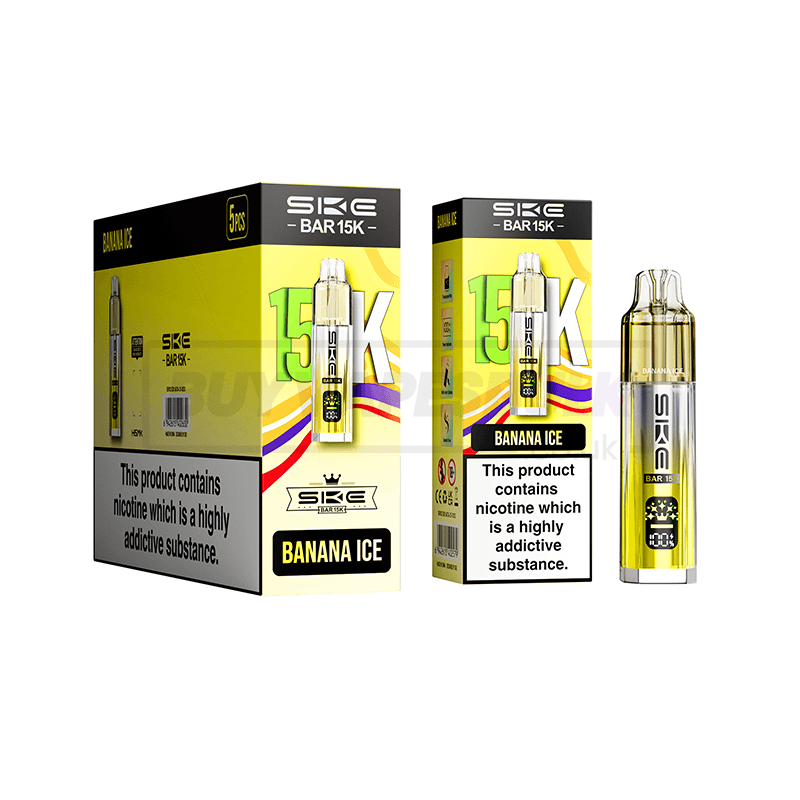 SKE Bar 15K Prefilled Vape Kit 5 Pack Banana Ice (NEW)