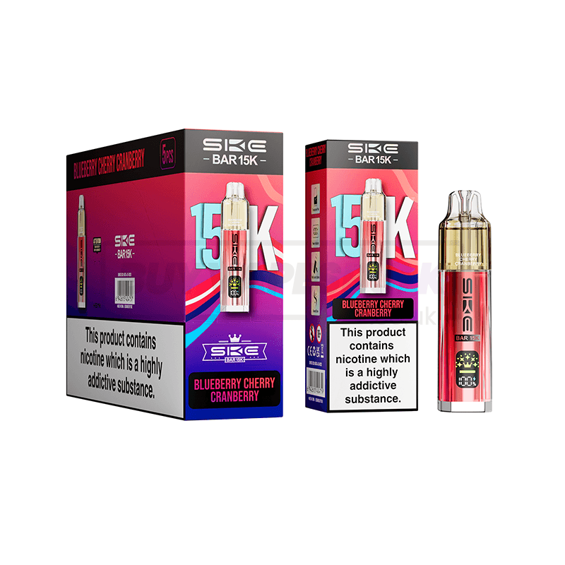 SKE Bar 15K Prefilled Vape Kit 5 Pack Blueberry Cherry Cranberry (NEW)