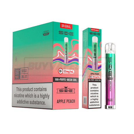 SKE Crystal Bar 600 Prefilled Vape Kit 10 Pack Apple Peach