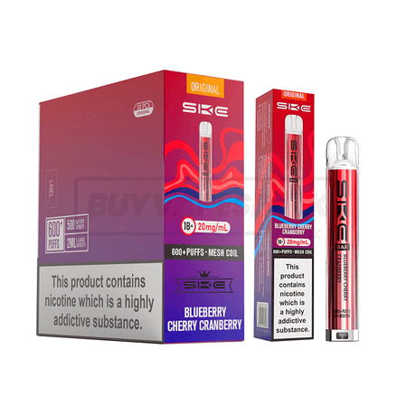 SKE Crystal Bar 600 Prefilled Vape Kit 10 Pack Blueberry Cherry Cranberry