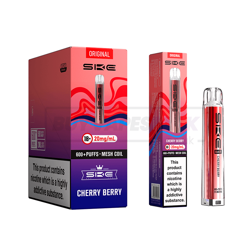 SKE Crystal Bar 600 Prefilled Vape Kit 10 Pack Cherry Berry