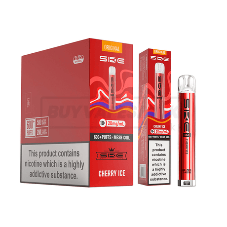SKE Crystal Bar 600 Prefilled Vape Kit 10 Pack Cherry Ice