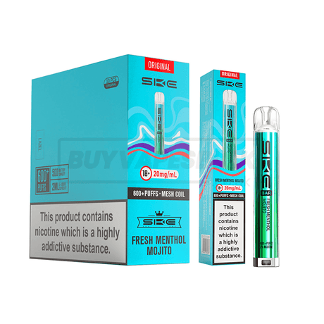SKE Crystal Bar 600 Prefilled Vape Kit 10 Pack Fresh Menthol Mojito