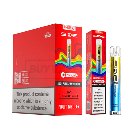 SKE Crystal Bar 600 Prefilled Vape Kit 10 Pack Fruit Medley