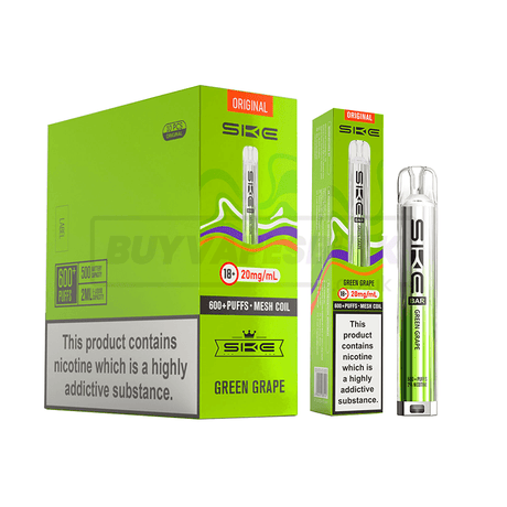SKE Crystal Bar 600 Prefilled Vape Kit 10 Pack Green Grape