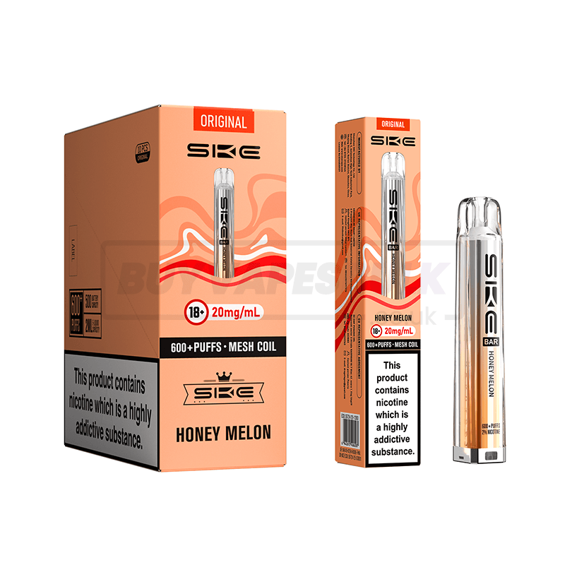 SKE Crystal Bar 600 Prefilled Vape Kit 10 Pack Honey Melon