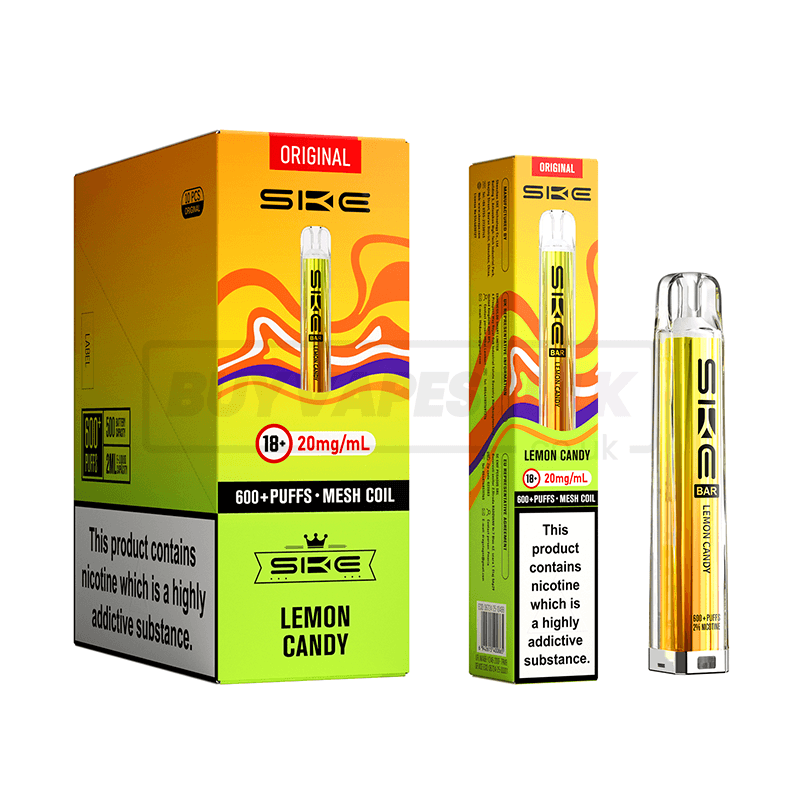 SKE Crystal Bar 600 Prefilled Vape Kit 10 Pack Lemon Candy