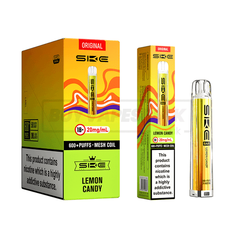 SKE Crystal Bar 600 Prefilled Vape Kit 10 Pack Lemon Candy